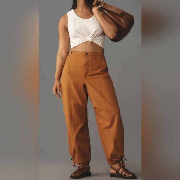 Pilcro Anthropologie Women's Tactical Utility Pants, Multiple Pockets, Brown - Picture 3 of 16